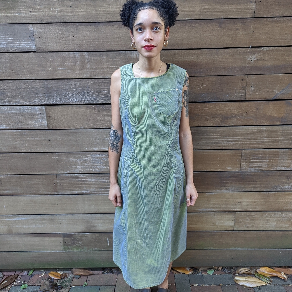 Rare Vintage Levi's Asymmetrical Iridescent Corduroy Dress